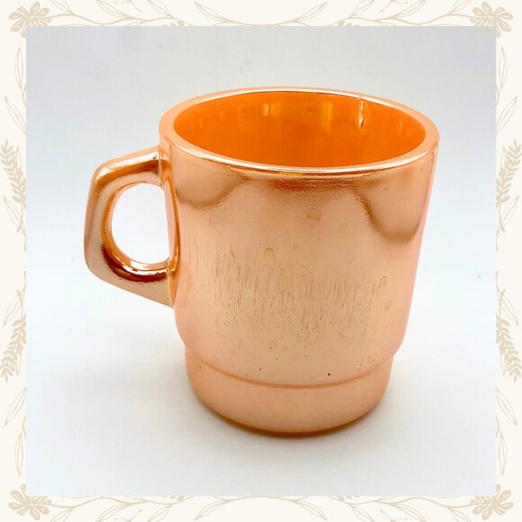 Vintage Termocrisa Peach Luster Mugs – Set of 2 (1950s) - Picture 10 of 16